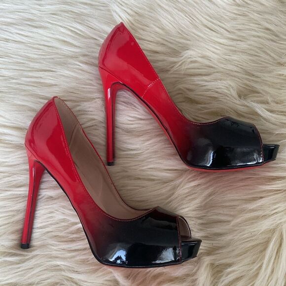 Christian Louboutin New Very Prive Red and Black Heels with Stiletto Design NWOB - Picture 10 of 16